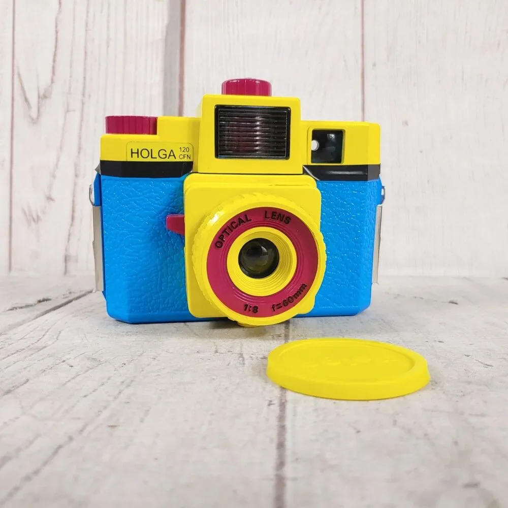 PARTS ONLY, Lomography Holga 120 CFN Film Camera - Color Rainbow Pink - UNTESTED